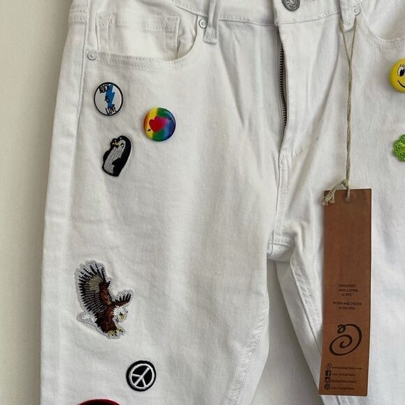 INDIGO REIN Patch Skinny Ankle White Jean.Size 11 - Picture 15 of 16